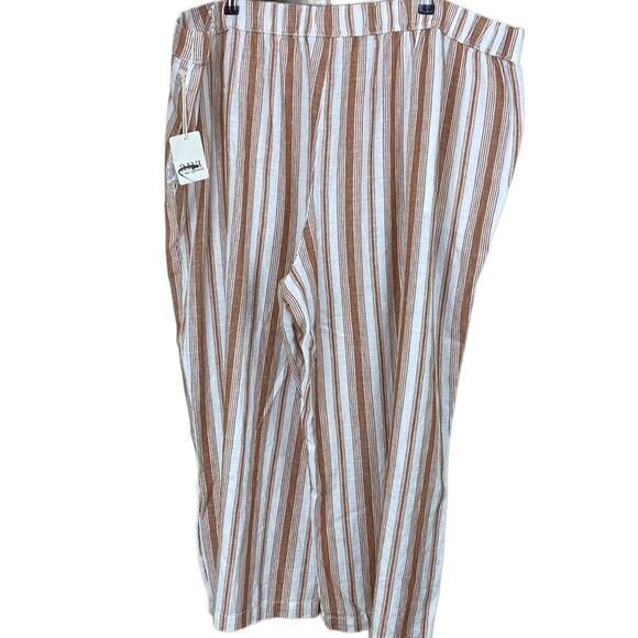 New A.N.A. A New Approach Lily Stripe Wide Leg High Rise Pull-On Crop Pants 3X - Picture 5 of 6